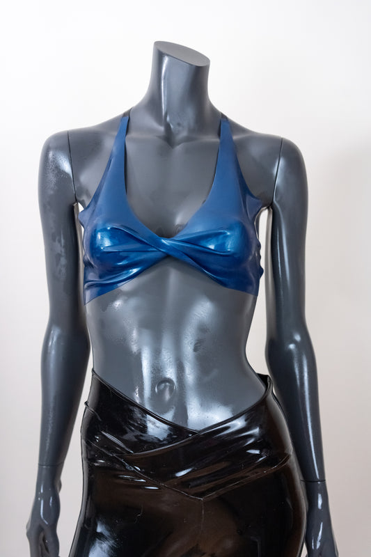 Latex top papillon croisé
